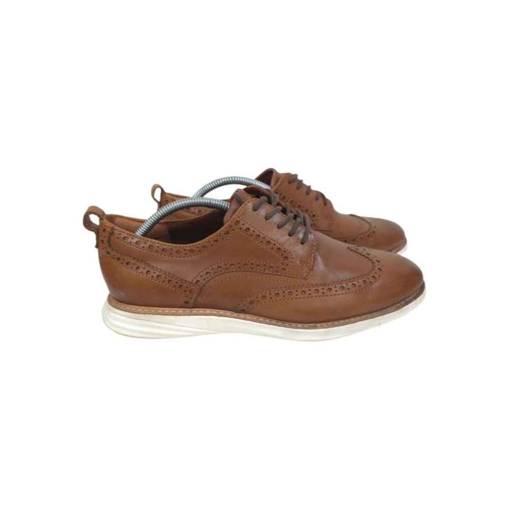 Cole Haan GrandEvolution Wingtip Oxford Brown Leather Dress Shoes Size 9M